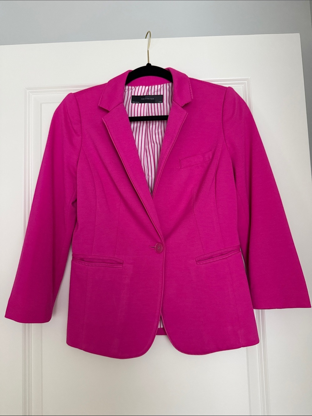 The Limited Bright Pink Single-Button Blazer